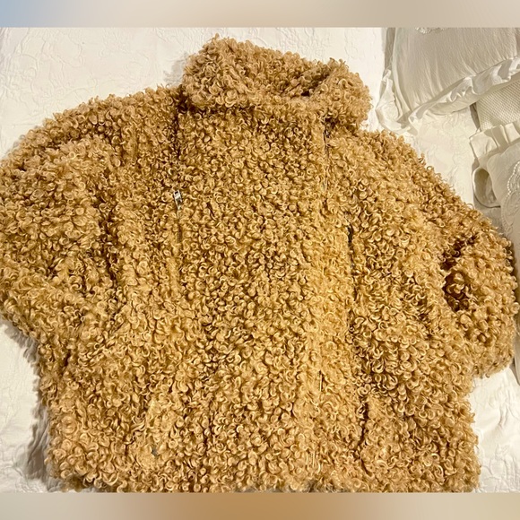 TEDDY FAUX AVIATOR JACKET size 8 oversized like new - Picture 4 of 11